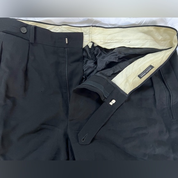 VINTAGE GIORGIO ARMANI MILANO MEN PANTS BLACK HAND TAILORED PRE-OWNED ITALY MADE Dress